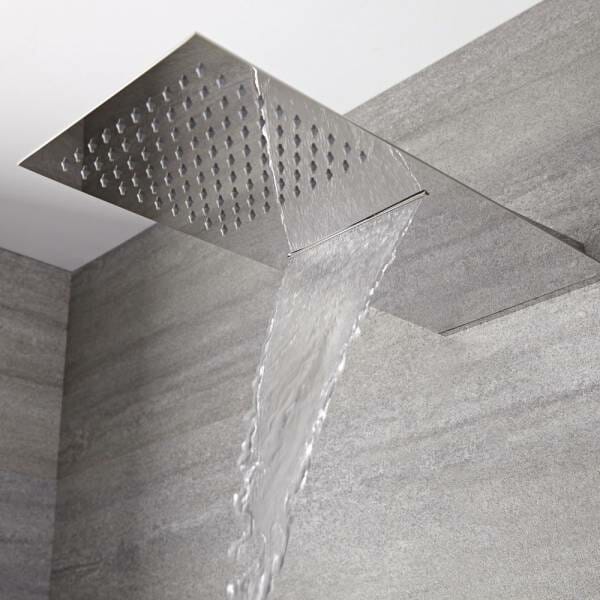 pommeau de douche cascade & pluie rectangulaire