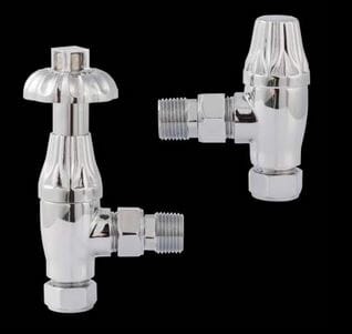 Hudson Reed Robinets de Radiateur Rétro Design Thermostatique en laiton chromé