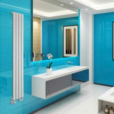 Radiateur Vertical Design - salle de bain bleu