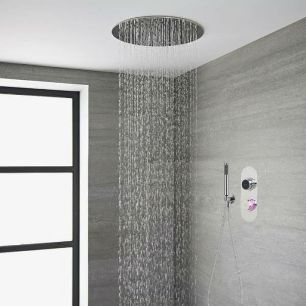 Pommeau de douche encastrable ronde et douche digitale