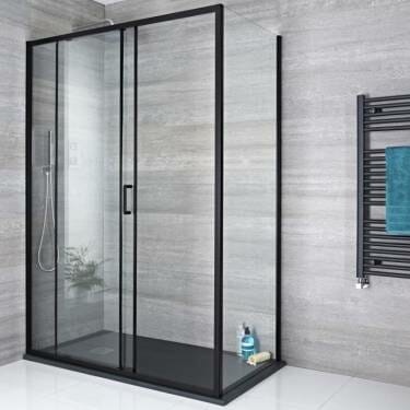 Espace douche noir style industriel