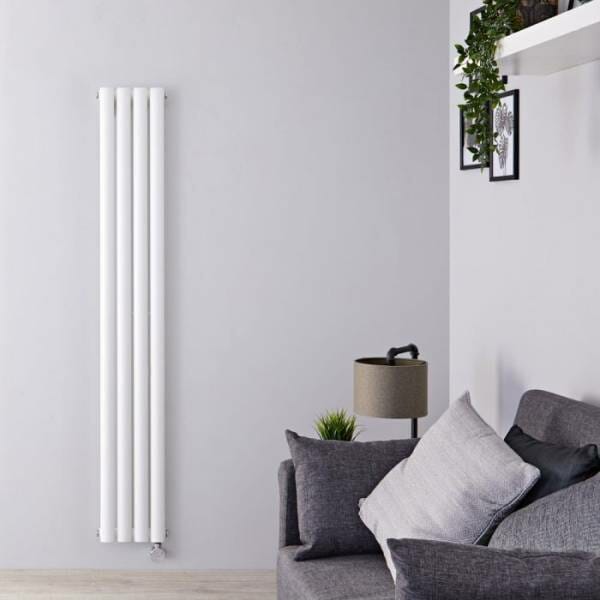 Radiateur Design Vertical Électrique Blanc Vitality Hudson Reed