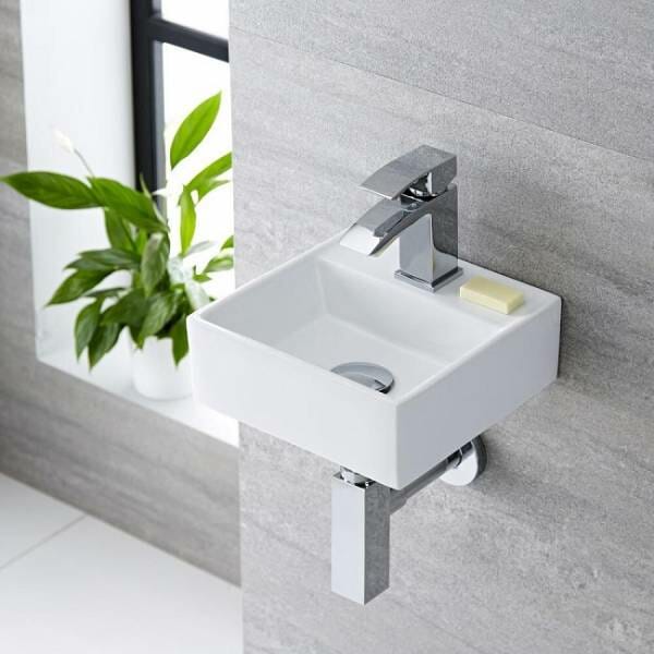 vasque toilettes individuelles petite vasque carrée