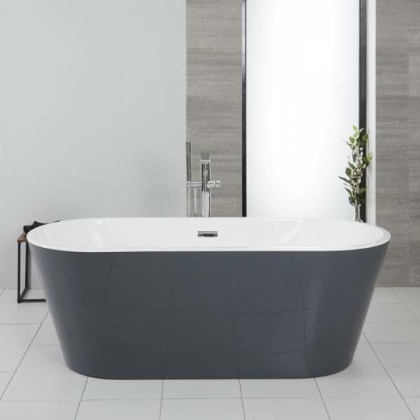 Baignoire Îlot Double Dos Gris Pierre Witton Hudson Reed