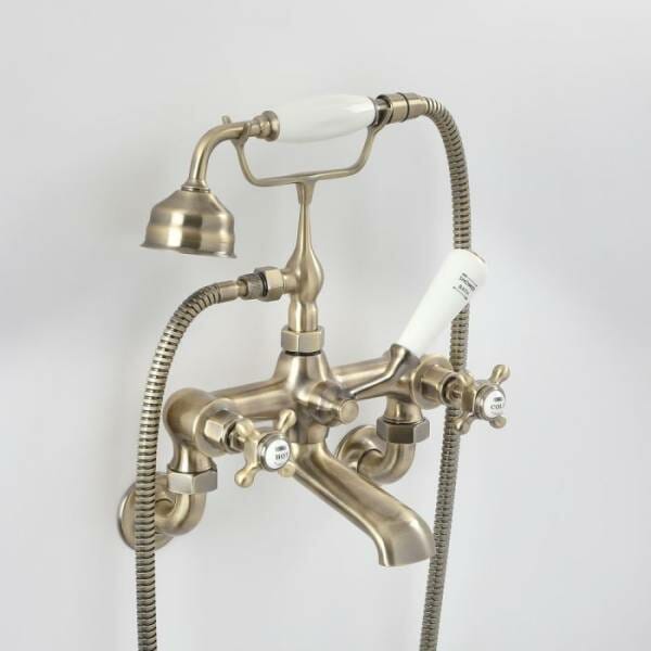Mélangeur Bain Douche Rétro Croisillons Or Brossé Elizabeth Hudson Reed