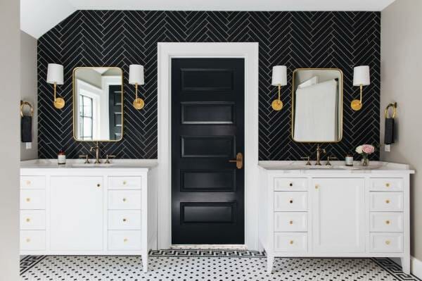 carrelage noir salle de bain