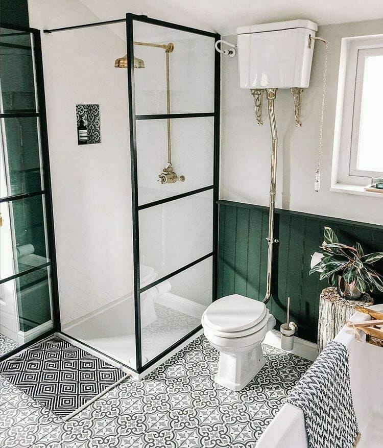 douche avec verrières