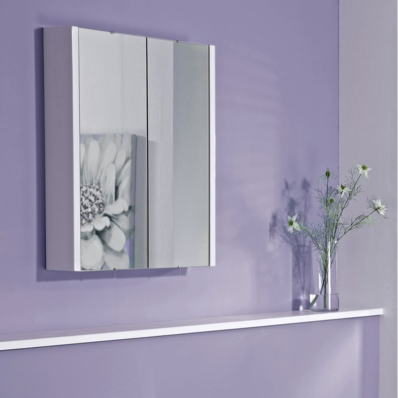 Armoire de toilette à miroir suspendu – Blanc – 65 cm x 60 cm - Geo