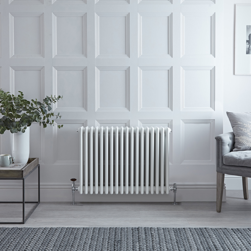 Radiateur style fonte horizontal – Blanc – 60 cm x 85,8 cm – Quatre rangs – Stelrad Regal par Hudson