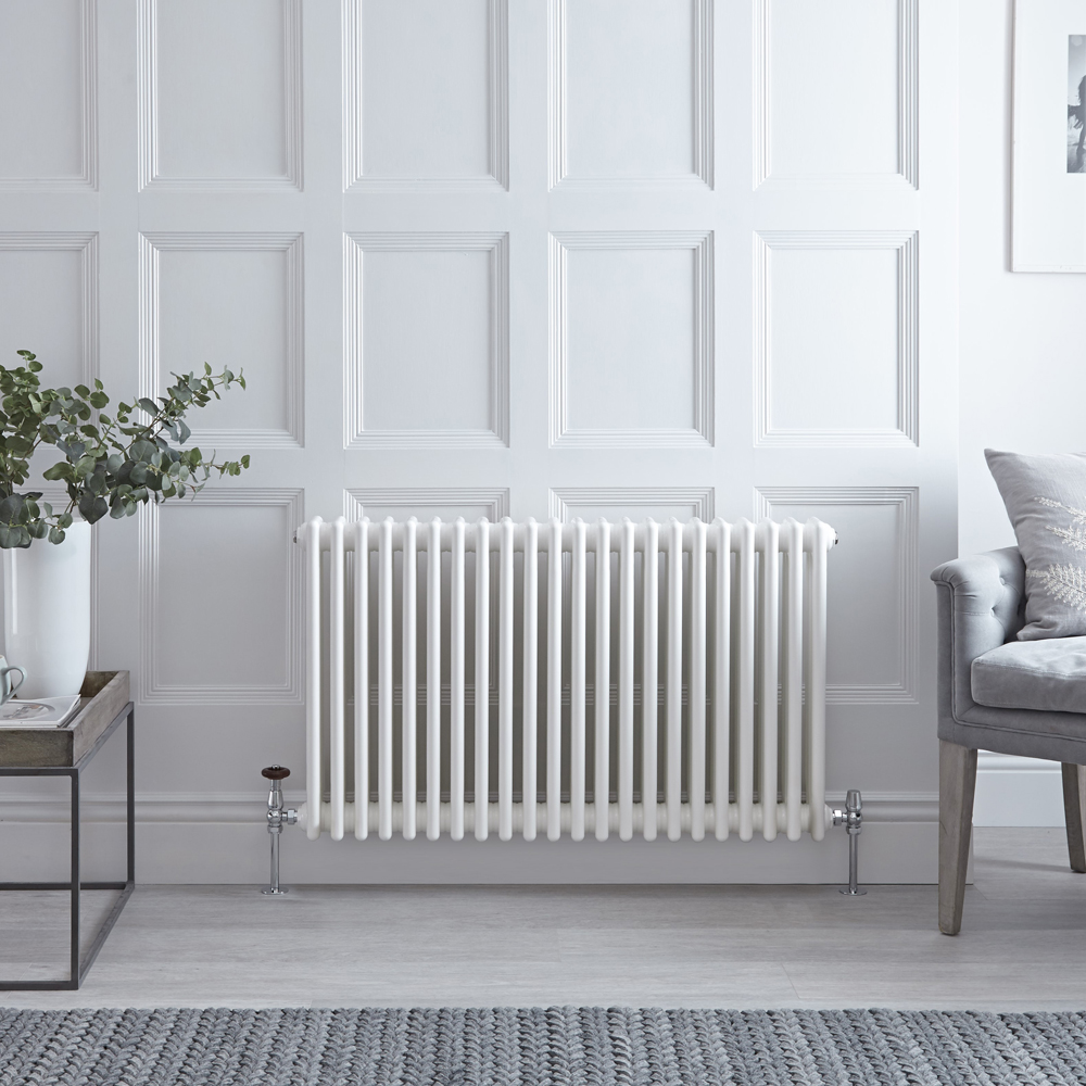 Radiateur style fonte horizontal – Blanc – 75 cm x 104,2 cm – Triple rangs – Stelrad Regal par Hudso