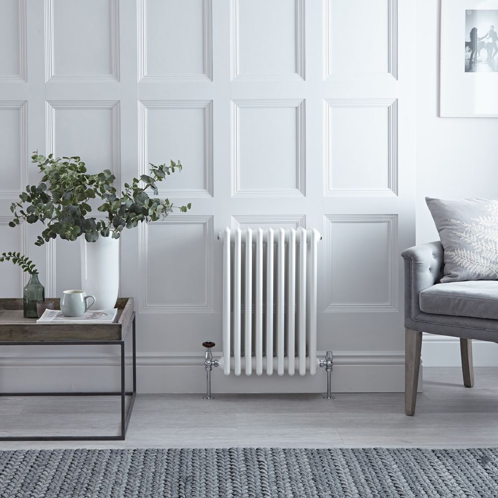 Radiateur style fonte horizontal – Blanc – 75 cm x 44,4 cm – Quatre rangs – Stelrad Regal par Hudson