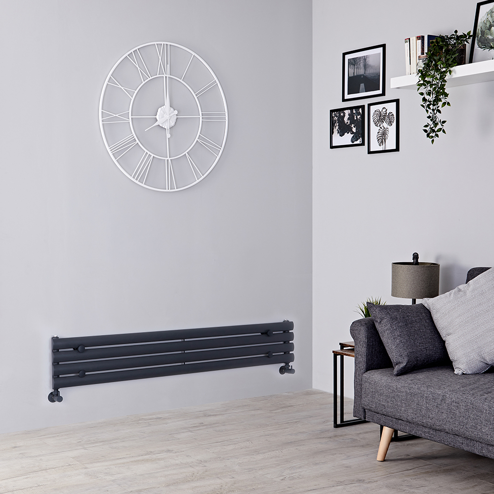 Radiateur design horizontal – Anthracite – 23,6 cm x 140 cm – Vitality