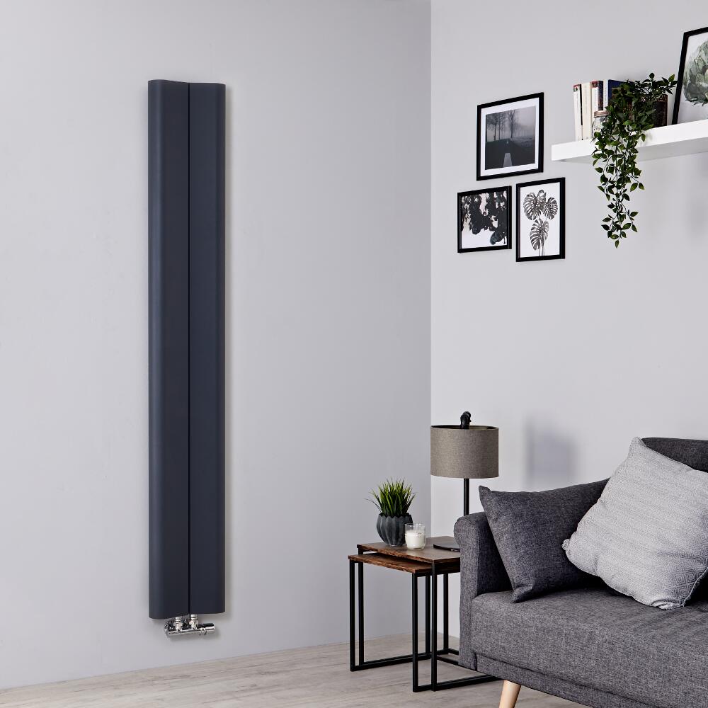 Radiateur aluminium design vertical – Anthracite – 160 cm x 24,5 cm - Aloa