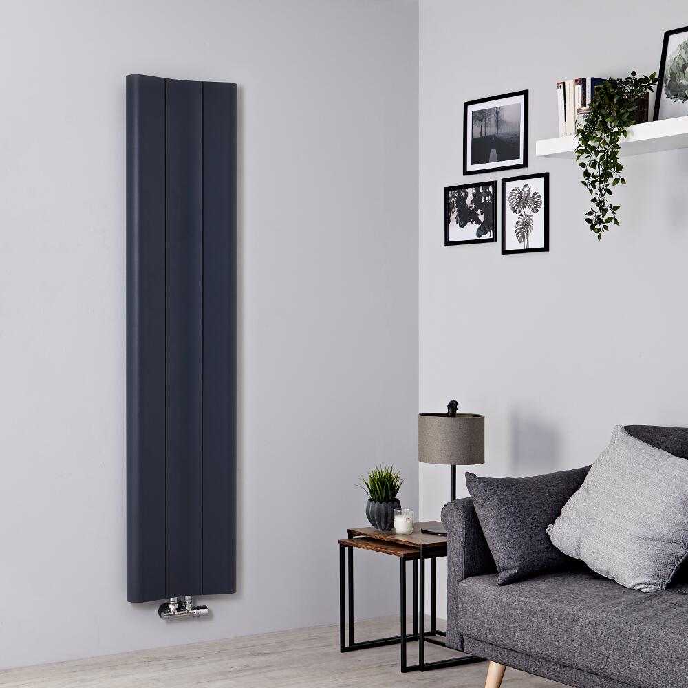 Radiateur aluminium design vertical – Anthracite – 160 cm x 37 cm - Aloa