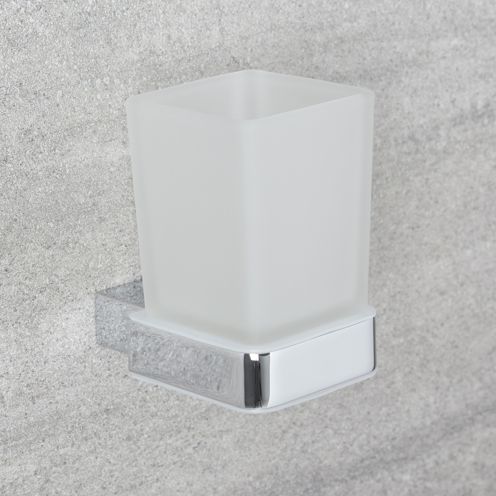 Porte-gobelet moderne – Chromé – Kubix