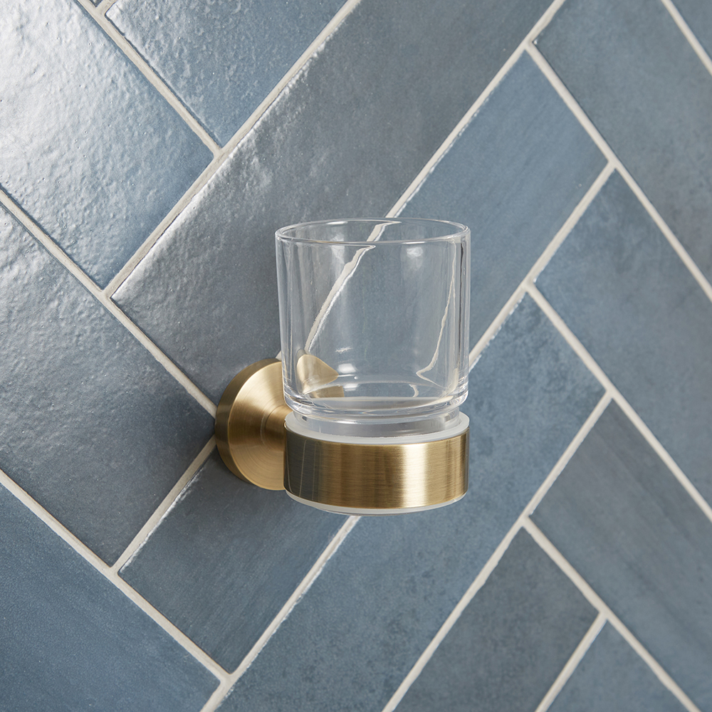 Porte-gobelet moderne - Or brossé - Clarus