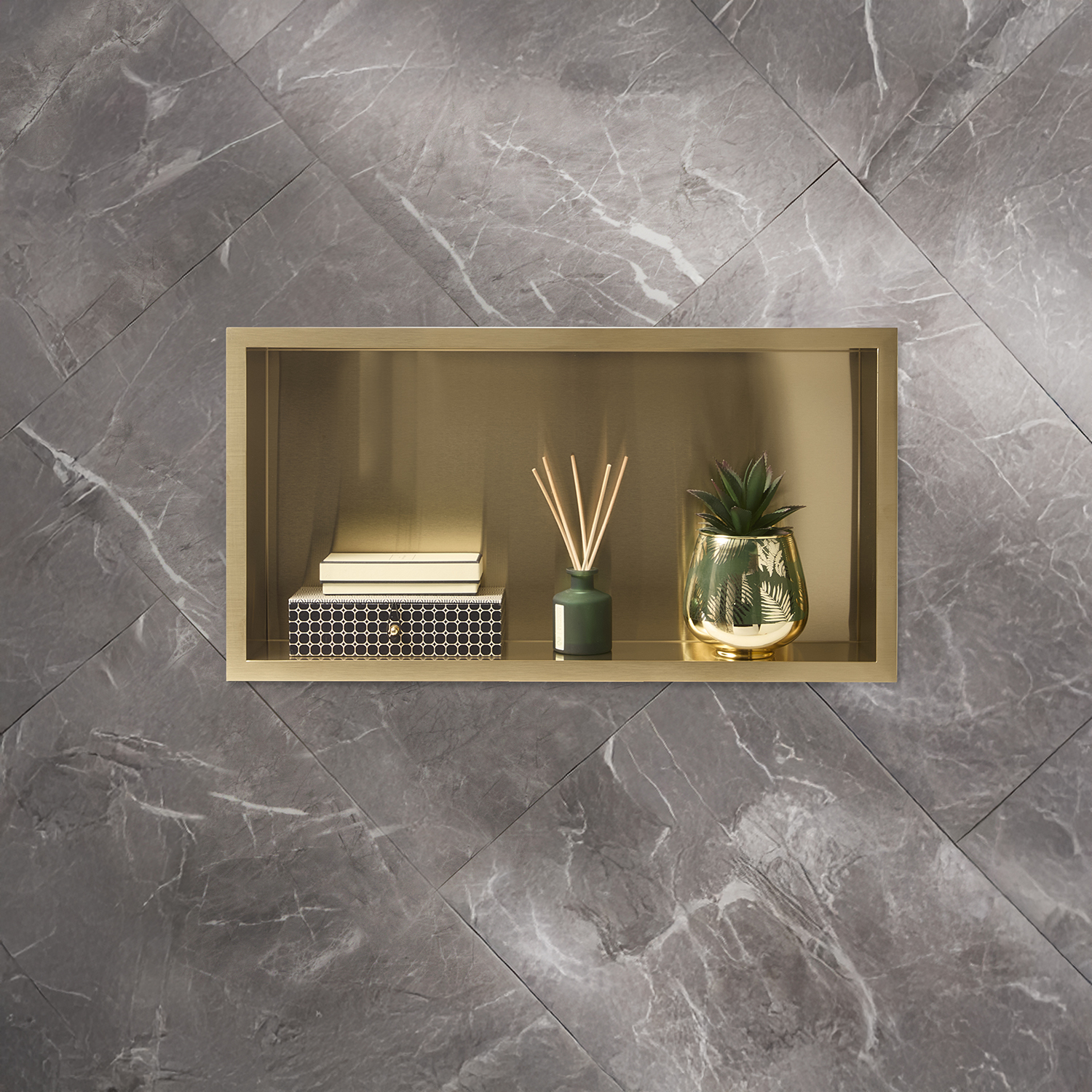 Niche+de+douche+rectangulaire+–+64+cm+x+34+cm+–+Or+satine