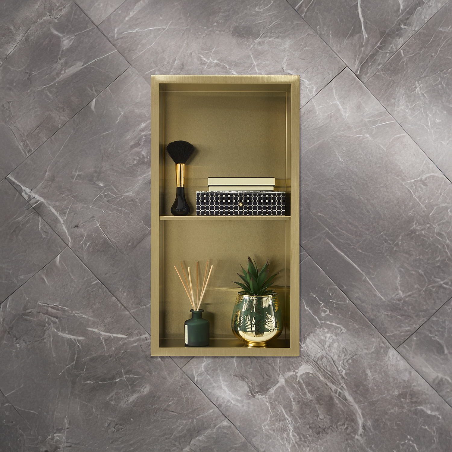 Niche+de+douche+rectangulaire+–+34+cm+x+64+cm+–+Avec+etagere+–+Or+satine