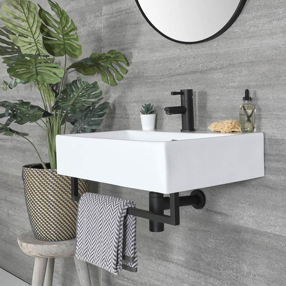 Lavabo suspendu – Blanc - Rectangulaire - Choix de tailles et de finitions - Sandford