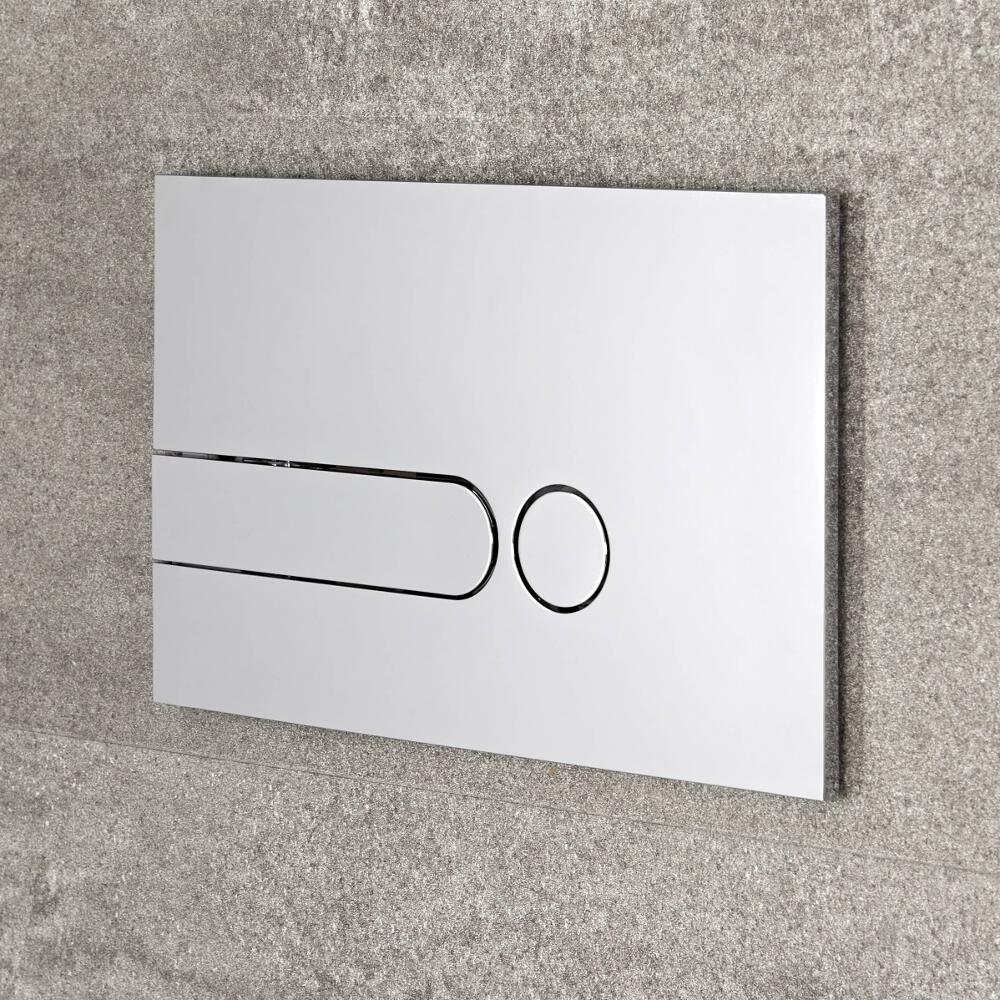 Plaque de déclenchement carrée – Chrome – 15 cm x 24 cm - Cluo