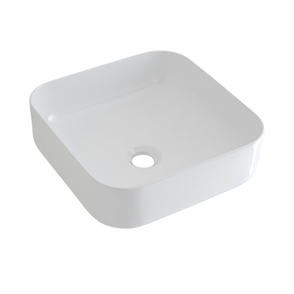 Vasque à poser carrée – 40 cm x 40 cm – Milton & Mitigeur haut - Parade