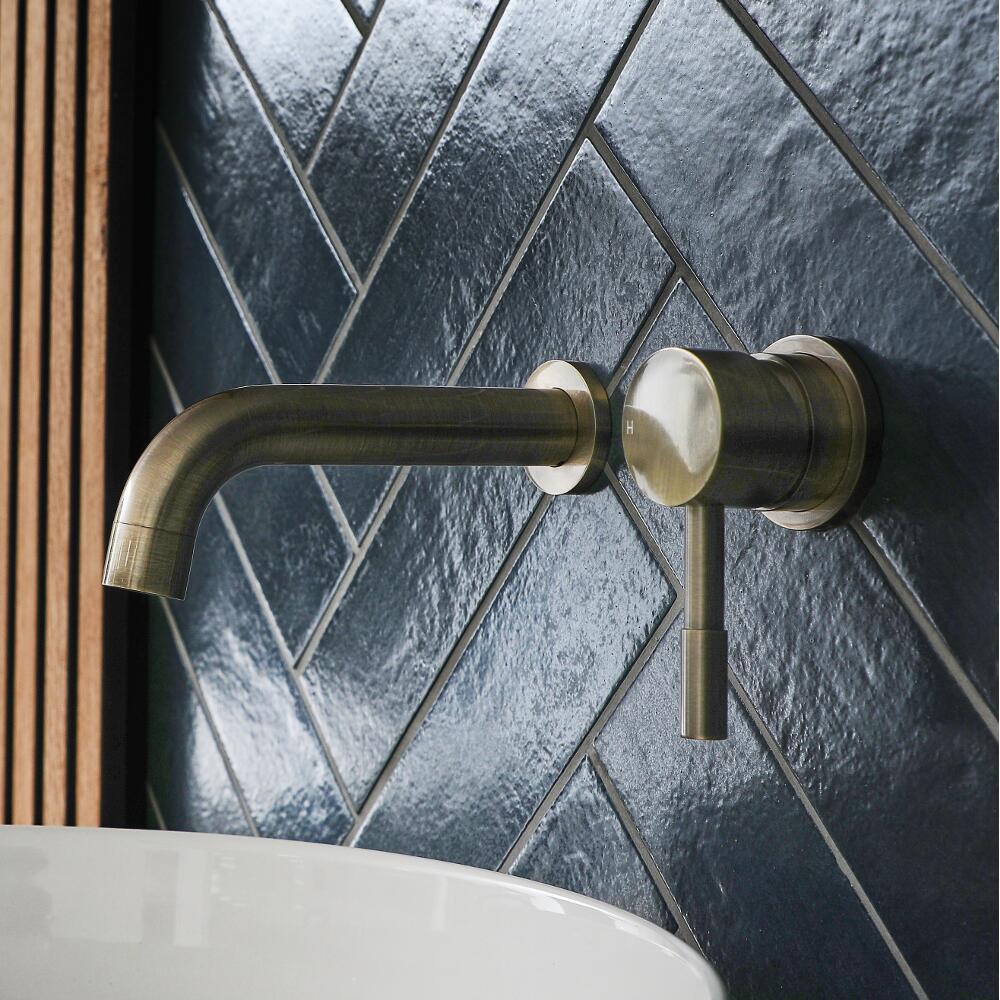 Mitigeur lavabo mural – Laiton brossé - Clarus