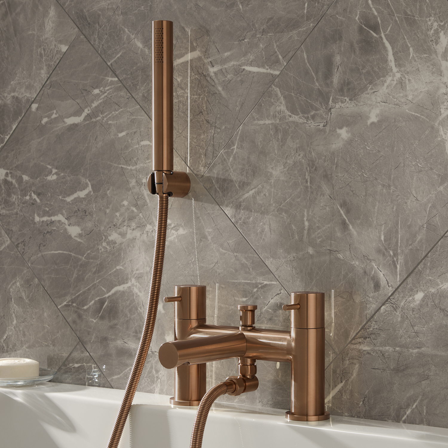 Robinet+melangeur+bain-douche+-+Moderne+-+Cuivre+satine+–+Otto