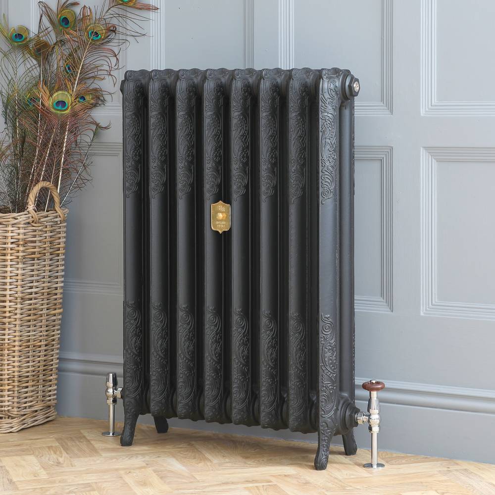 Radiateur fonte fleuri – 95 cm – Graphite antique – Tailles multiples - Charlotte