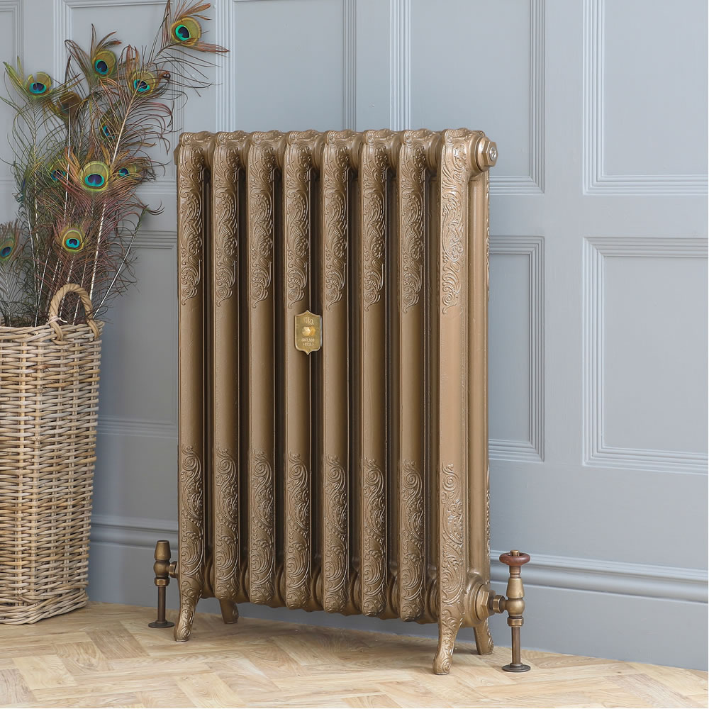 Radiateur fonte fleuri – 51 cm – Or baroque – Tailles multiples – Charlotte