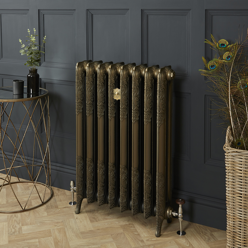 Radiateur fonte fleuri - 95 cm - Laiton naturel - Choix de Tailles - Charlotte