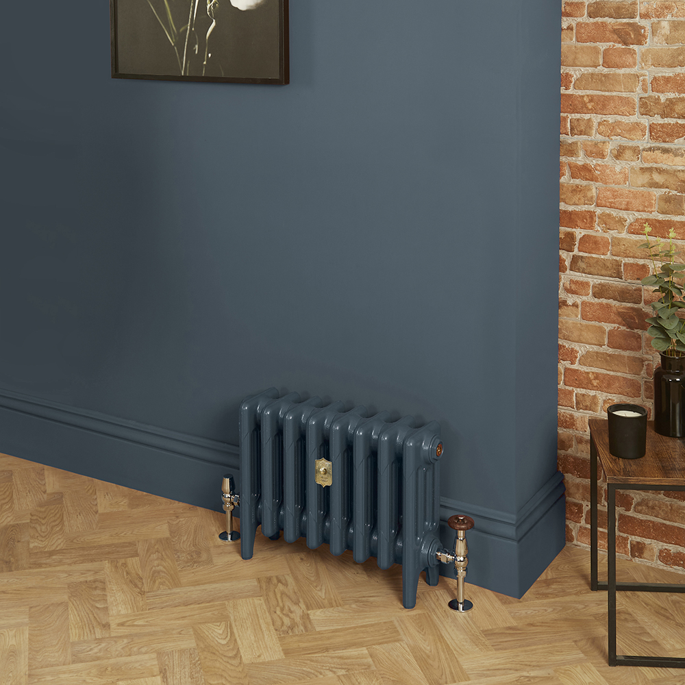 Radiateur fonte - 56 cm - 4 colonnes - Hague Blue 30 de Farrow & Ball - Choix de tailles - Mercury
