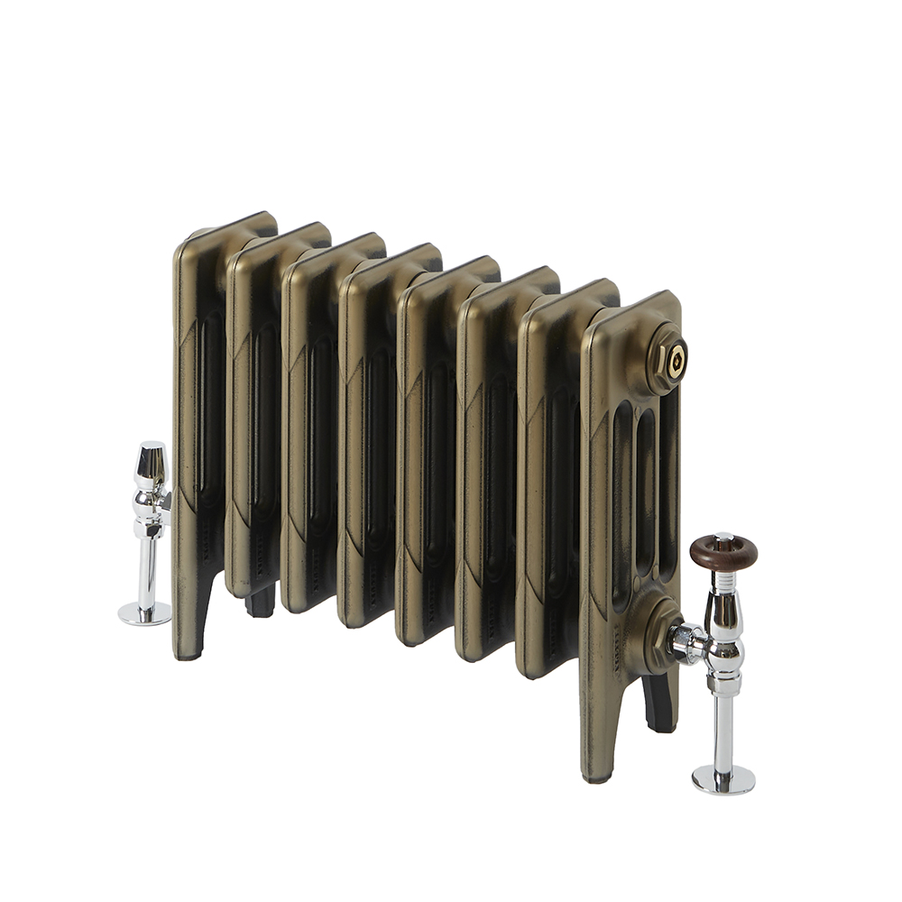 Radiateur+en+fonte+à+4+rangs+–+Laiton+naturel+–+46+x+23,6+cm+-+Mercury