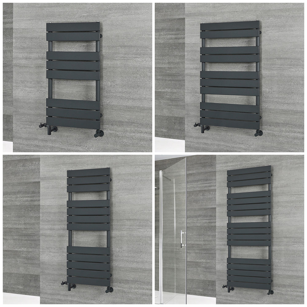 Sèche-serviettes mixte plat – Anthracite – Choix de tailles et de cache-câble - Lustro