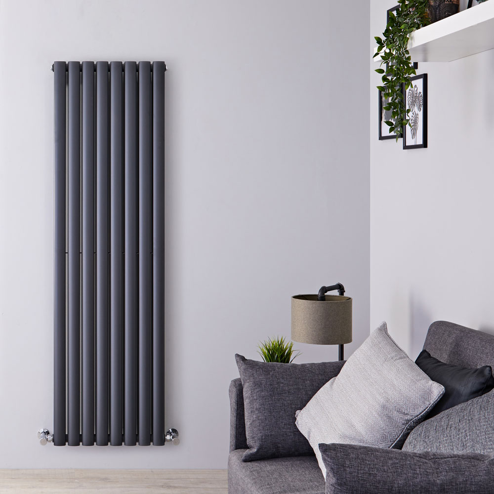 Radiateur design vertical – Anthracite – 160 cm x 47,2 cm – Double rangs – Vitality