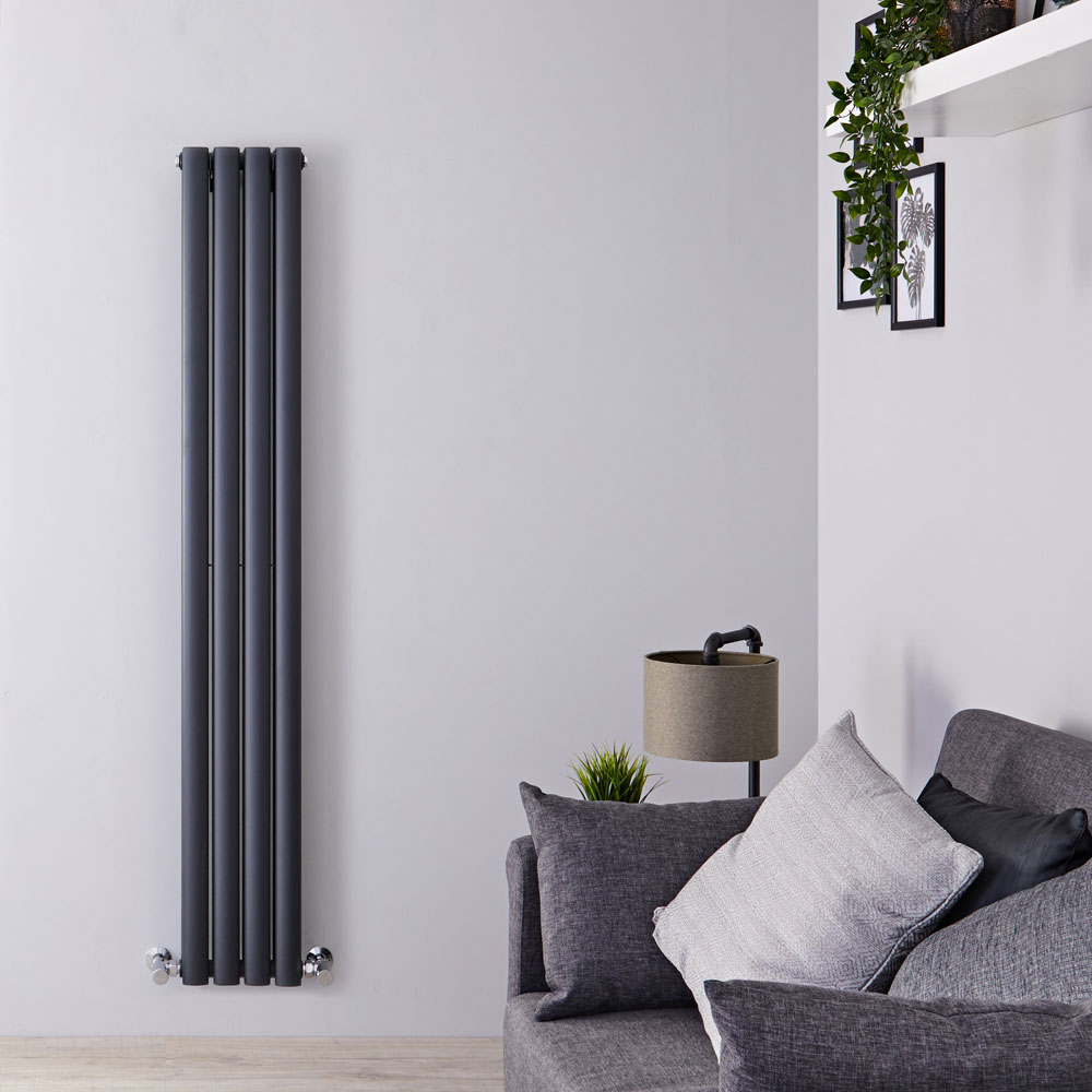 Radiateur design vertical – Anthracite – 160 cm x 23,6 cm – Double rangs - Vitality