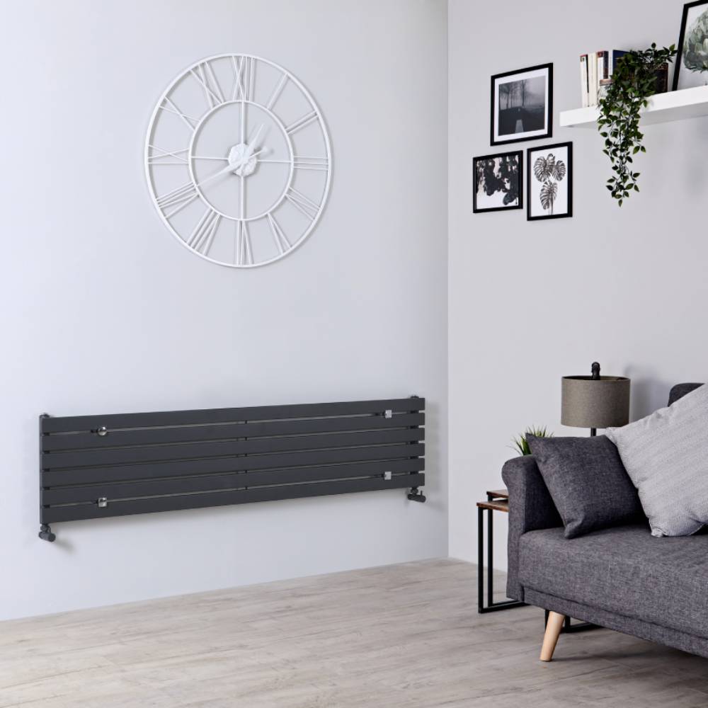 Radiateur Design Horizontal Anthracite Sloane 35,4cm x 160cm x 5,3cm 773 Watts