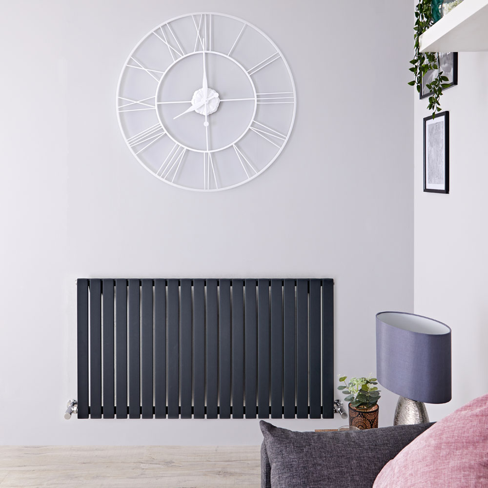 Radiateur Design Horizontal Anthracite Sloane 63,5cm x 118cm x 5,3cm 1203 Watts