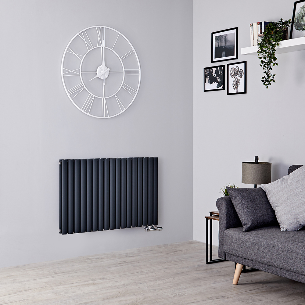 Radiateur Design Horizontal Anthracite Vitality Caldae 63,5cm x 100cm x 7,8cm 1773 Watts