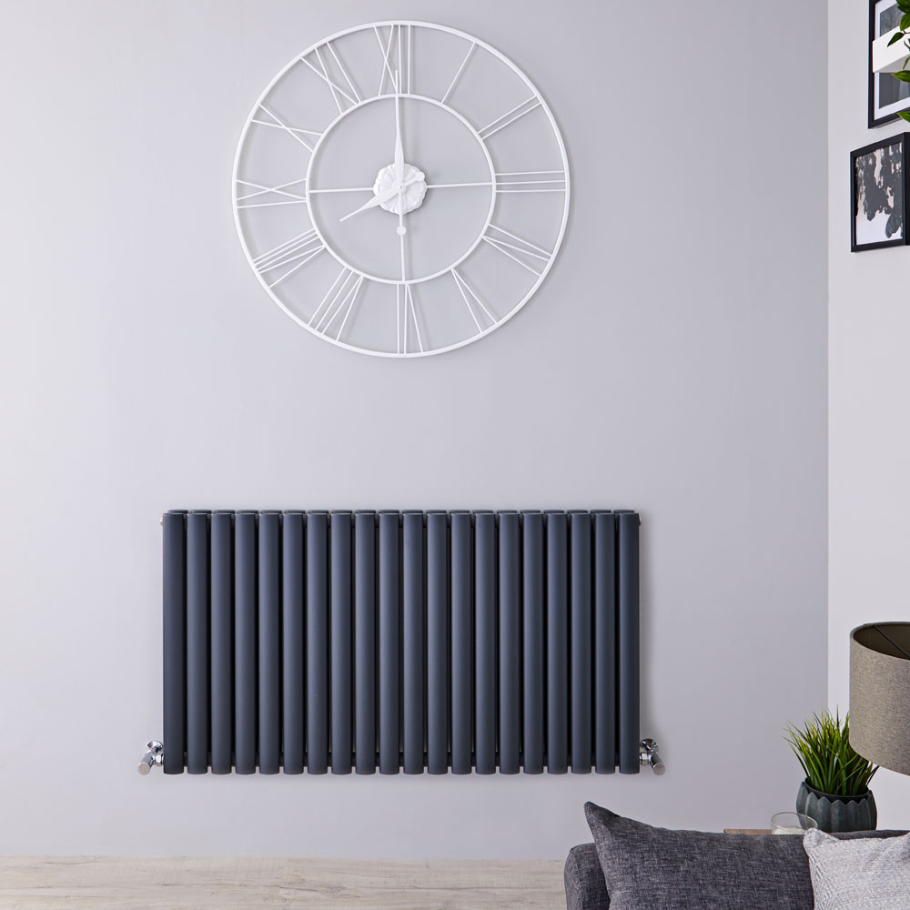 Radiateur design horizontal – 63,5 cm x 118 cm – Anthracite – Double rangs – Vitality