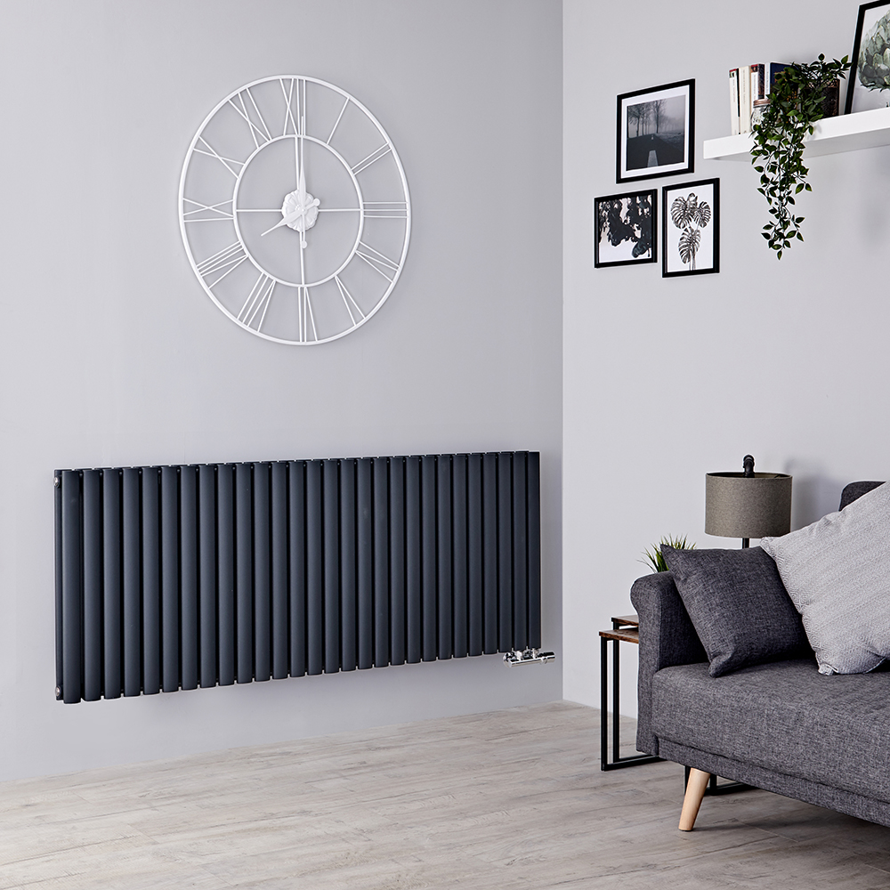 Radiateur Design Horizontal Anthracite Vitality Caldae 63,5cm x 164,7cm x 7,8cm 2614 Watts