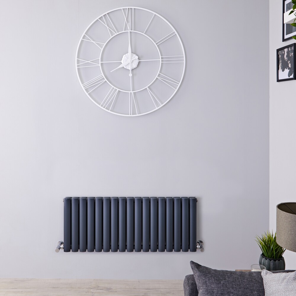 Radiateur design horizontal - Anthracite - 40 cm x 100 cm – Double rangs – Vitality