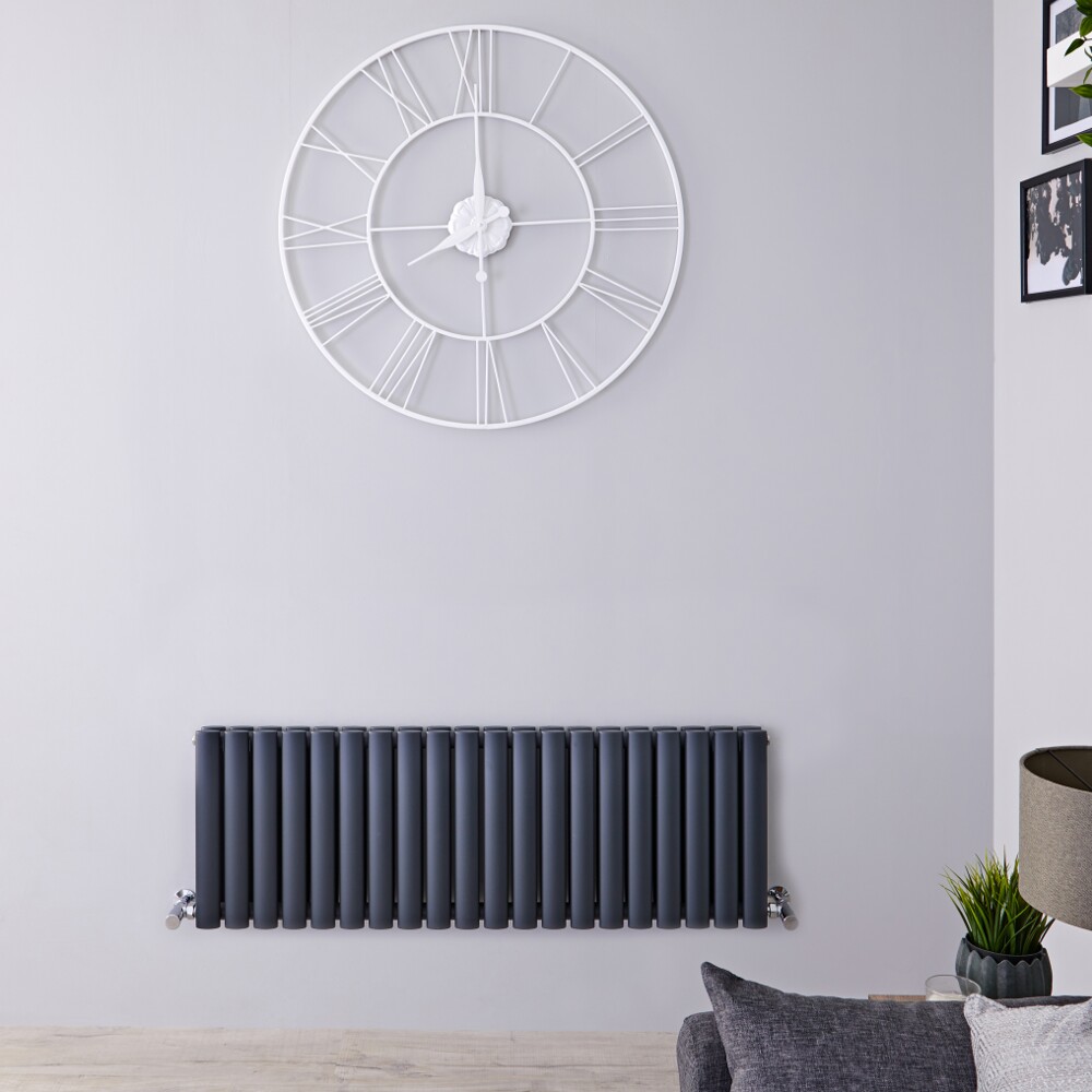 Radiateur design horizontal – Anthracite – 40 cm x 118 cm – Double rangs – Vitality