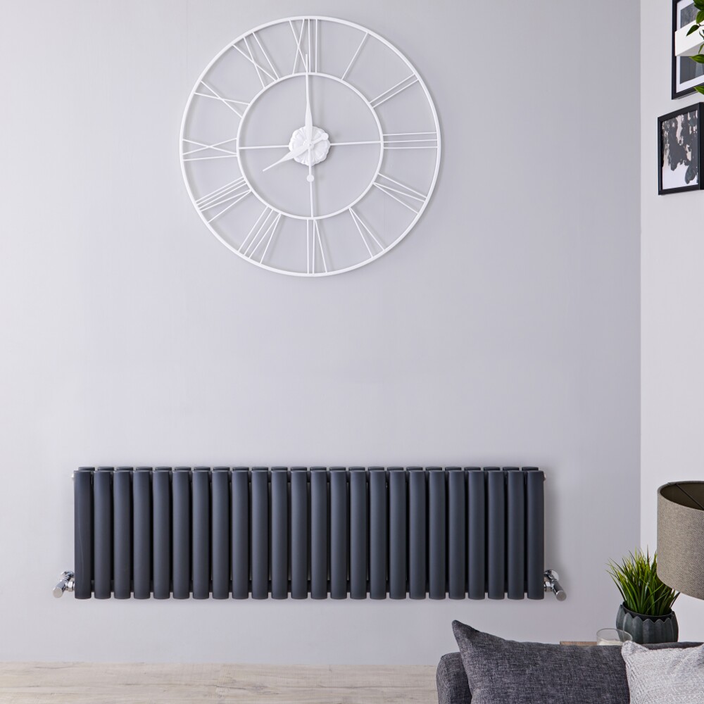 Radiateur design horizontal – 40 cm x 141,6 cm – Anthracite – Double rangs – Vitality