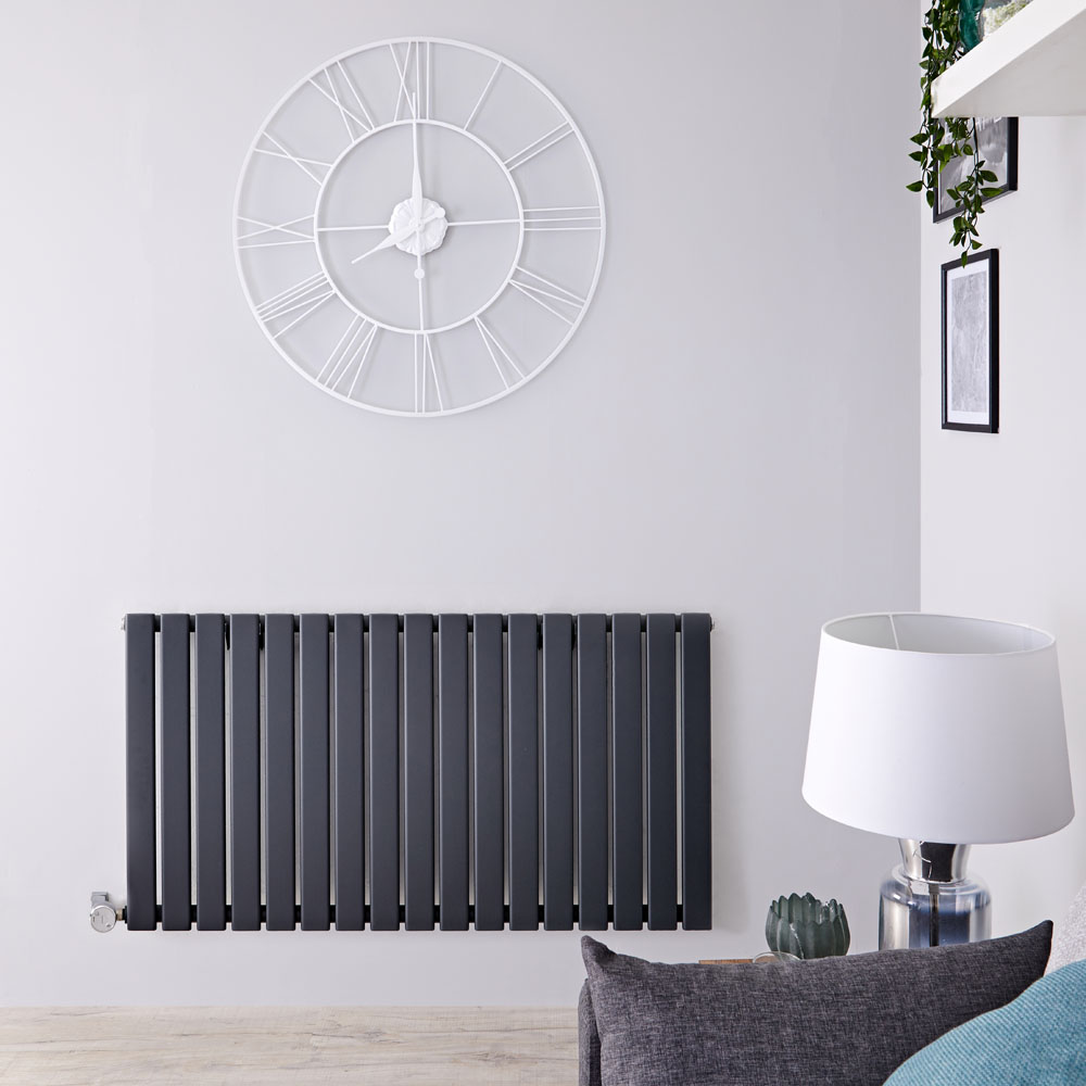Radiateur design électrique horizontal - Anthracite - 63,5 cm x 119 cm x 4,6 cm - Delta