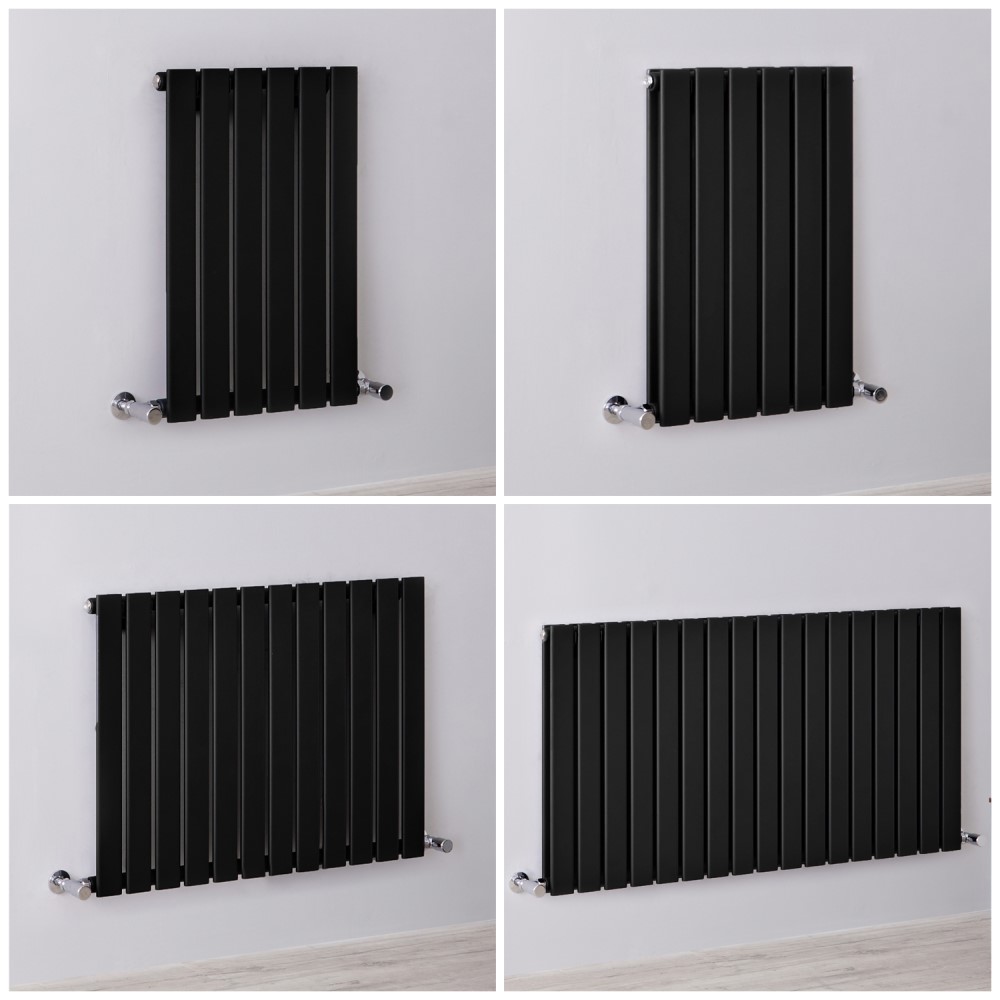 Radiateur design horizontal - 63,5 cm - Noir - Choix de largeurs - Delta