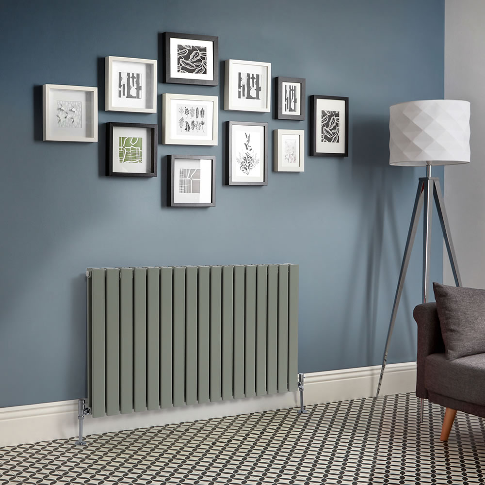Radiateur design horizontal – Vert sauge – 63,5 cm – Choix de largeurs - Delta