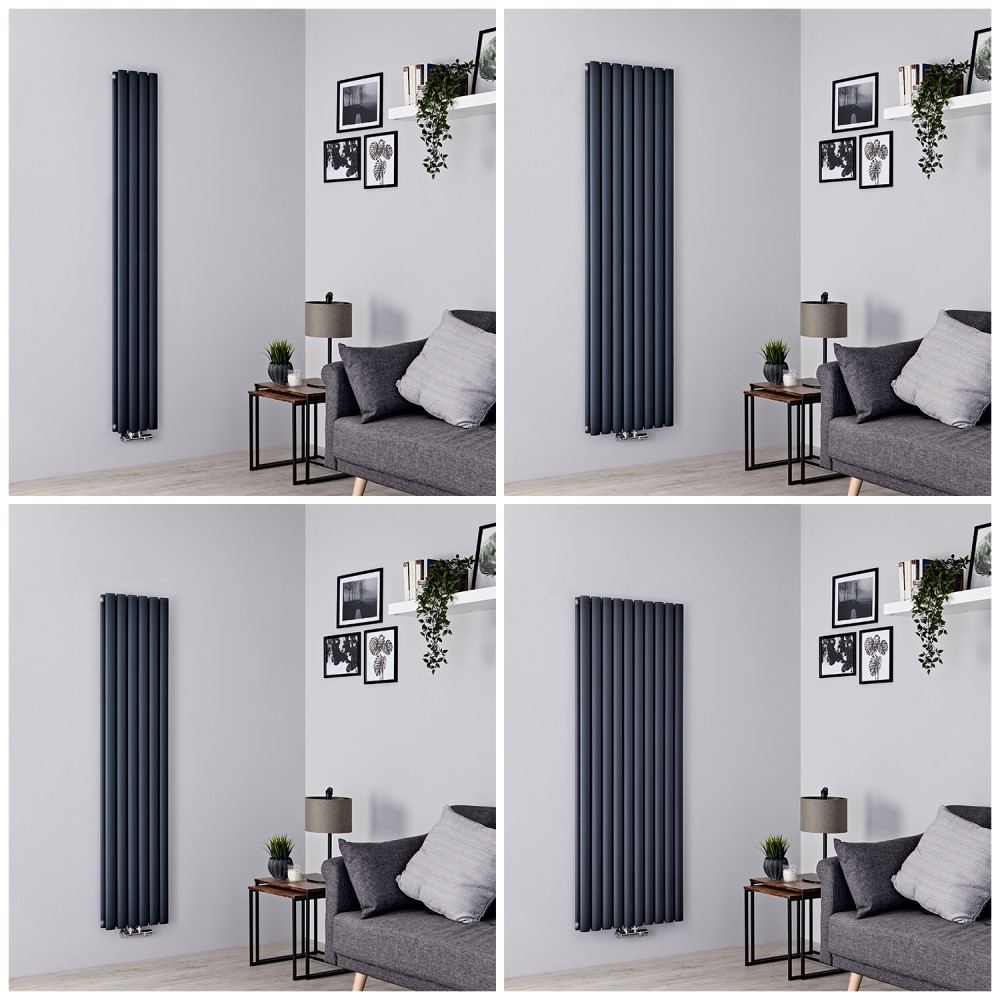 Radiateur design vertical – Raccordement central – Anthracite – Choix de tailles – Vitality Caldae