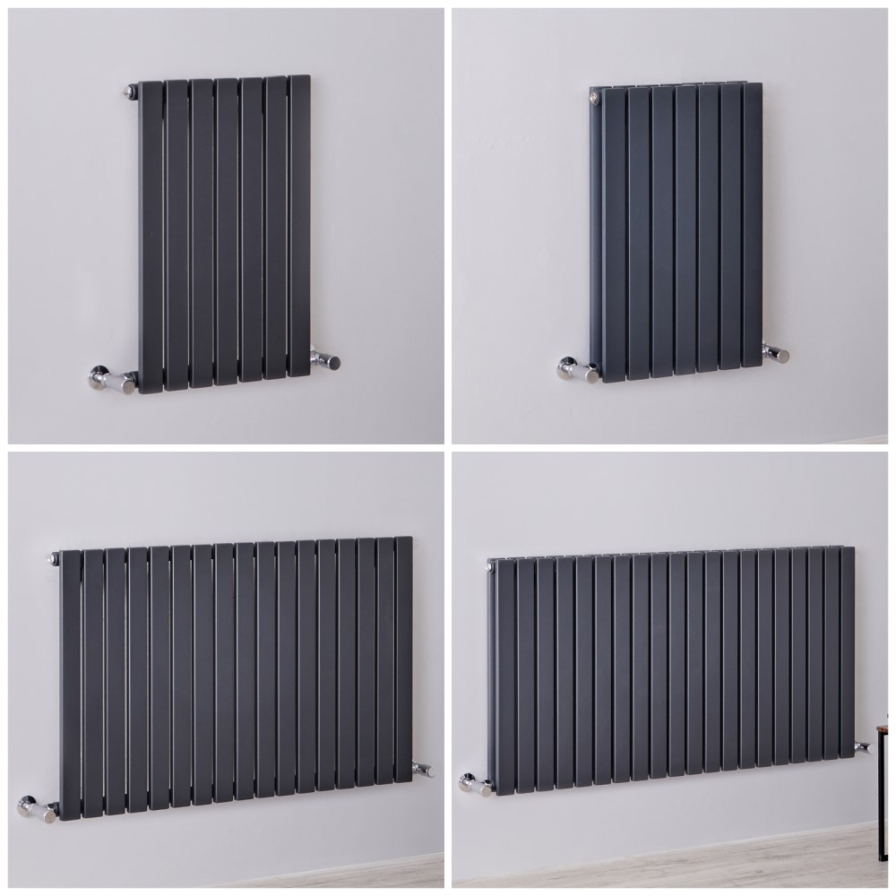 Radiateur design horizontal – Colonnes plates – Anthracite – Tailles multiples - Sloane