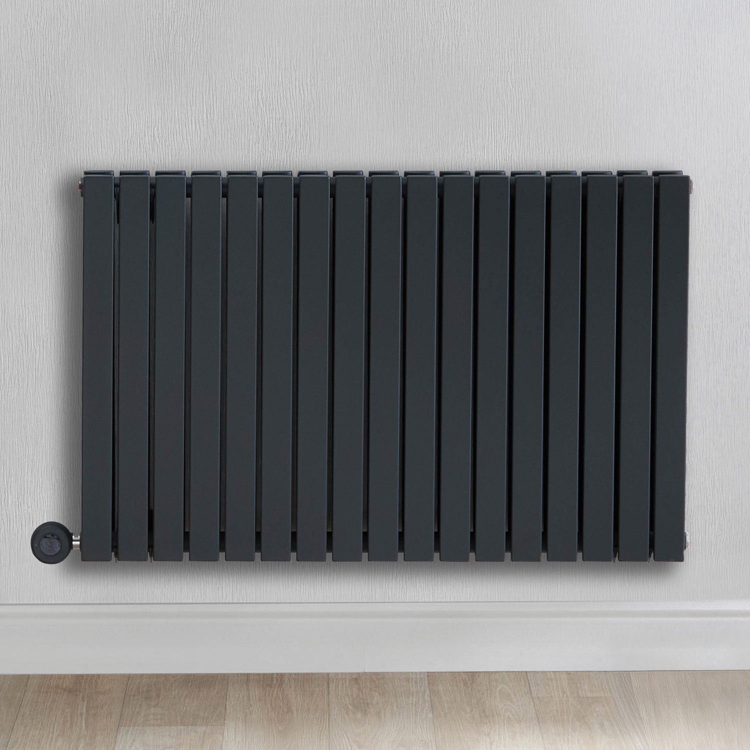 Radiateur électrique - Inertie Fluide - Anthracite - Wifi Thermostat Connecté - Gris anthracite - Horizontal - Sloane - Ecoso par Hudson Reed