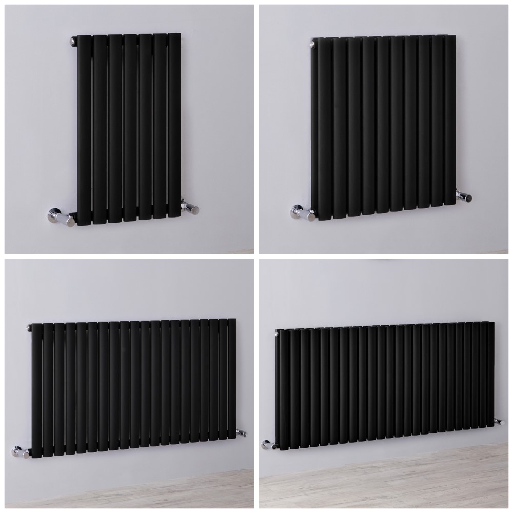 Radiateur design horizontal - 63,5 cm - Noir - Choix de largeurs - Vitality